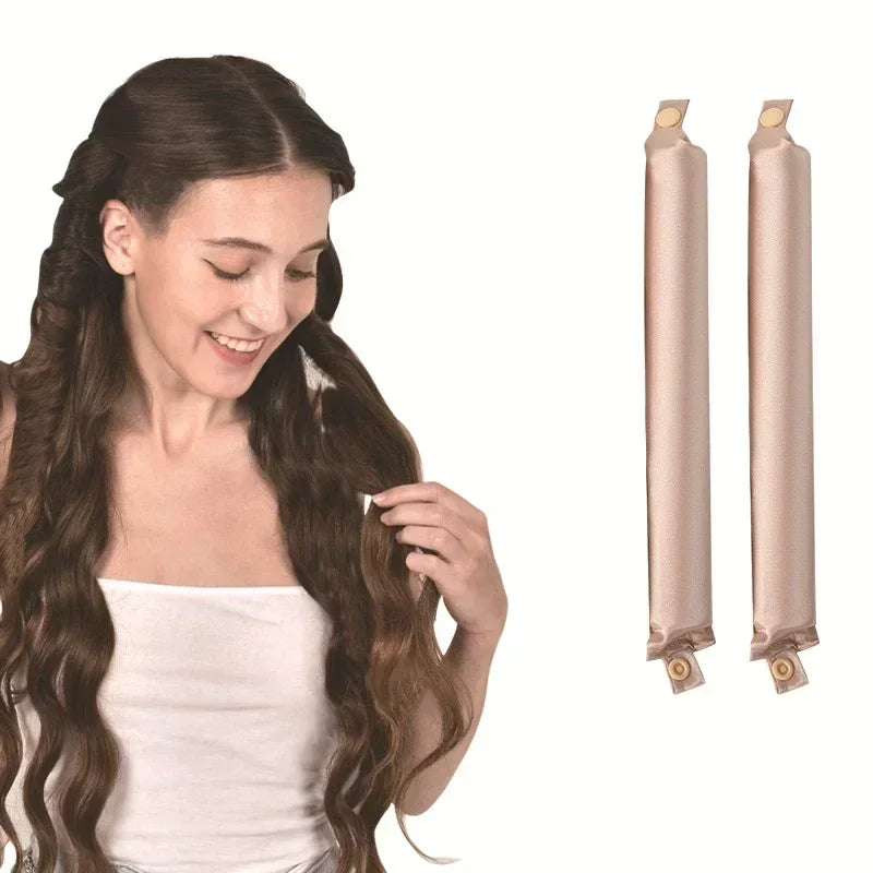 Satin Heatless Hair Curlers | Overnight No Heat Curling Rod Set