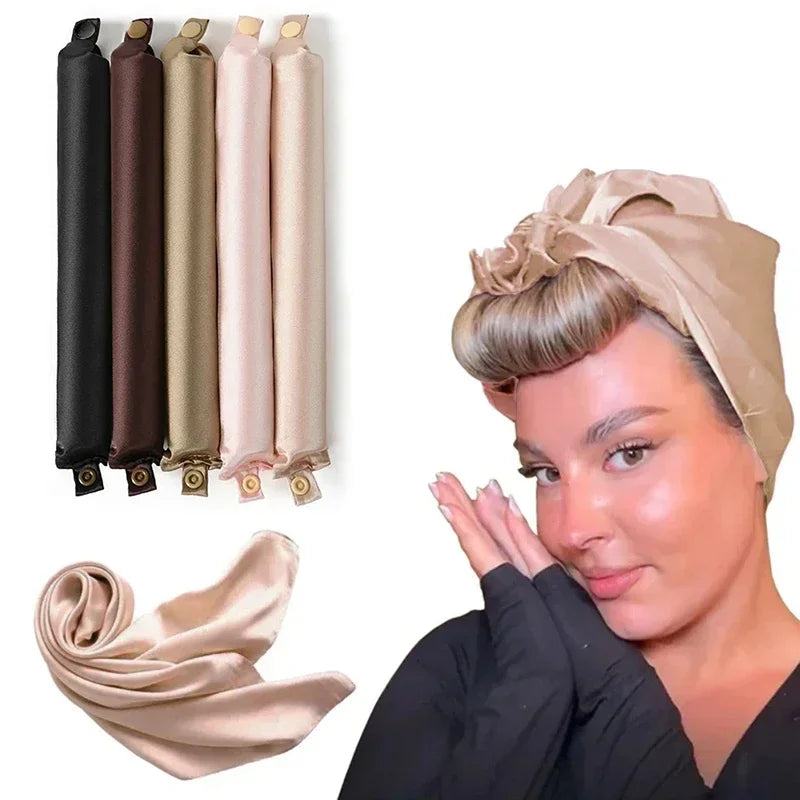 Satin Heatless Hair Curlers | Overnight No Heat Curling Rod Set