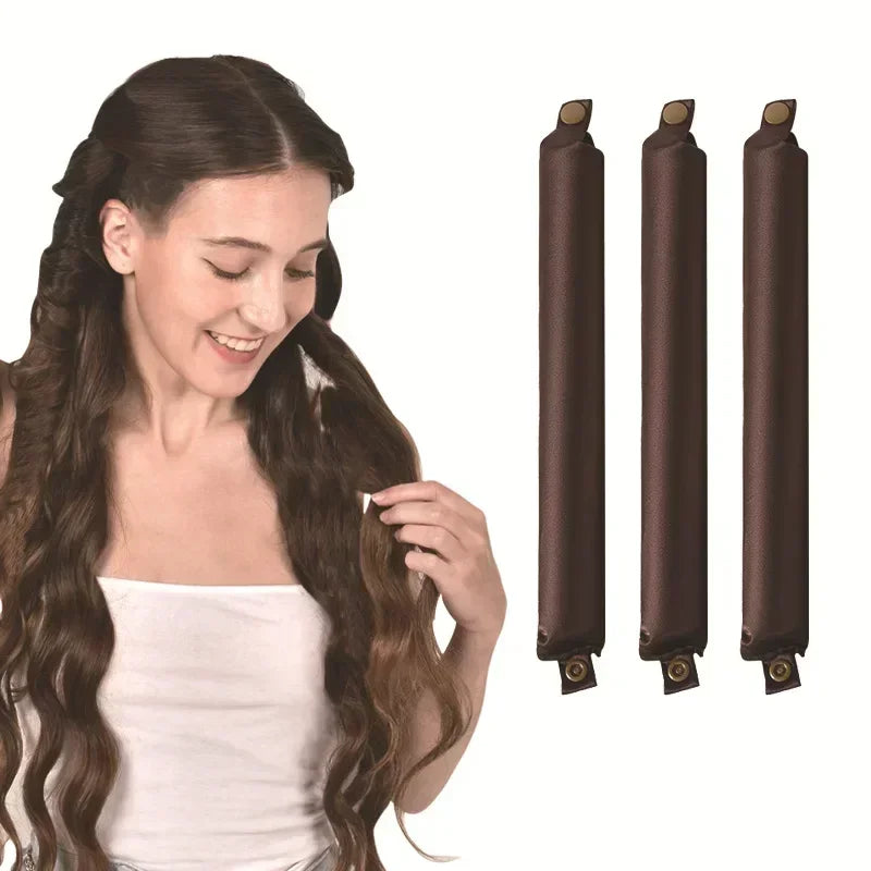 Satin Heatless Hair Curlers | Overnight No Heat Curling Rod Set