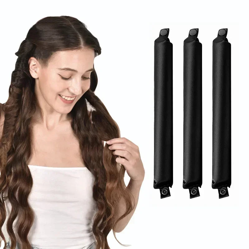 Satin Heatless Hair Curlers | Overnight No Heat Curling Rod Set